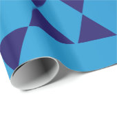 Papier Cadeau Étoiles juives bleues géantes (Coin rond)