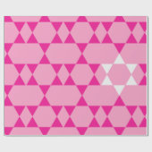 Papier Cadeau Étoiles juives roses géantes (Plat)