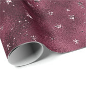 Papier Cadeau Étoiles Marsala Parties scintillant de marsala Bou (Coin rond)