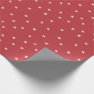 Papier Cadeau Étoiles minimes modernes sur le rouge de Noël