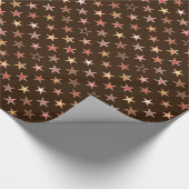 Papier Cadeau Étoiles modernes de scintillement, brun chocolat (Coin)