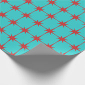Papier Cadeau Étoiles modernes du milieu du siècle rétro Rouge & (Coin)