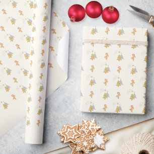 Papier Cadeau Étoiles modernes Elégant minimaliste Arbre de Noël
