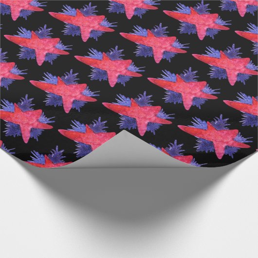 Papier Cadeau Étoiles Noël enveloppé (Coin)