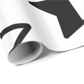 Papier Cadeau Étoiles noires et blanches modernes (Coin rond)
