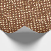 Papier Cadeau étoiles or sur chocolat brun (Coin)