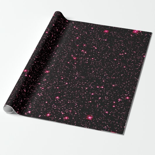 Papier Cadeau Étoiles Rose Chaud (Déroulé)