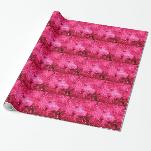 Papier Cadeau Étoiles roses chaudes (Déroulé)