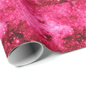 Papier Cadeau Étoiles roses chaudes (Coin rond)