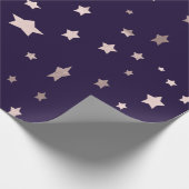 Papier Cadeau étoiles roses élégantes sur un arrière - plan viol (Coin)