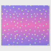 Papier Cadeau Étoiles roses et violettes Gradient (Plat)