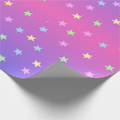 Papier Cadeau Étoiles roses et violettes Gradient (Coin)