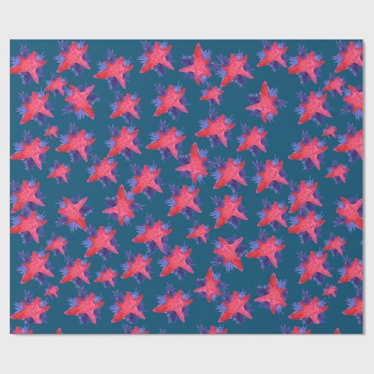 Papier Cadeau Etoiles roses Noël Soir (Plat)