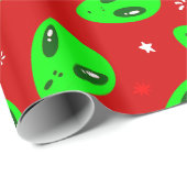 Papier Cadeau étoiles rouges aliens (Coin rond)