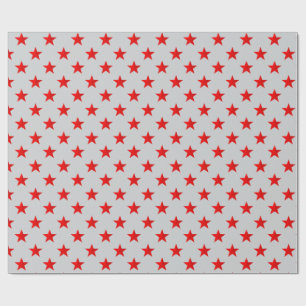 Papier Cadeau Etoiles rouges brillantes du ciel gris