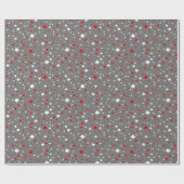 Papier Cadeau Étoiles rouges et blanches sur papier d'enveloppem (Plat)