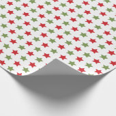 Papier Cadeau Étoiles rouges et vertes Papier d'enveloppement de (Coin)