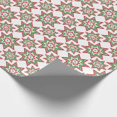 Papier Cadeau Étoiles rouges, vertes sur emballage de vacances b (Coin)