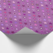 Papier Cadeau Étoiles scintillantes modernes, violet, prune et r (Coin)