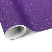 Papier Cadeau Étoiles spatiales Centre Violet Céleste  (Coin rond)