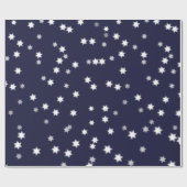 Papier Cadeau Étoiles sur bleu foncé (Plat)