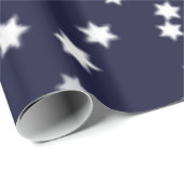 Papier Cadeau Étoiles sur bleu foncé (Coin rond)
