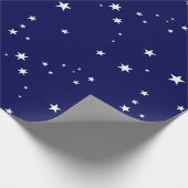 Papier Cadeau Étoiles sur papier d'enveloppement bleu foncé (Coin)