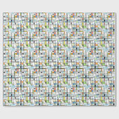 Papier Cadeau Étoiles sur un arrière - plan à damiers. (Plat)