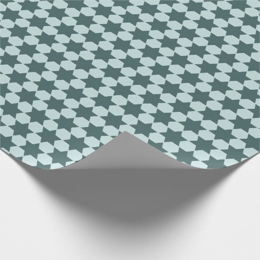 Papier Cadeau Étoiles Vertes À Six Points (Coin)