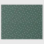 Papier Cadeau Étoiles vertes Moderne Enveloppement de Noël Minim (Plat)