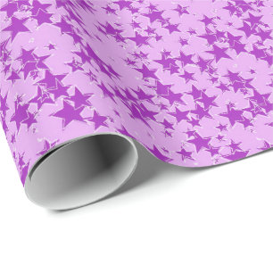 Papier Cadeau Étoiles violettes sur un arrière - plan lavande