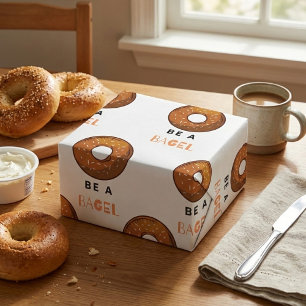 Papier Cadeau Être un Bagel amusant Nourriture Pun Bagel Amoureu