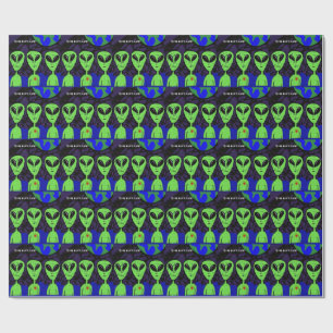 Papier Cadeau êtres Aliens art spatial