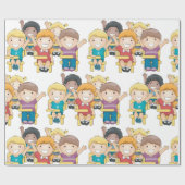 Papier Cadeau Étudiants En Classe (Plat)