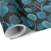 Papier Cadeau eucalyptus bleu (Coin rond)