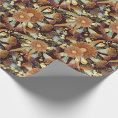 Papier Cadeau Eucalyptus D'Automne Et Motif De Bataille (Coin)