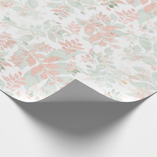 Papier Cadeau Eucalyptus Ferns Feuille Sage Russe Vert rose (Coin)