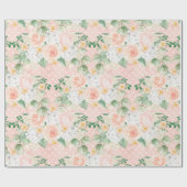 Papier Cadeau Eucalyptus Russe Floral Sage Vert rose (Plat)