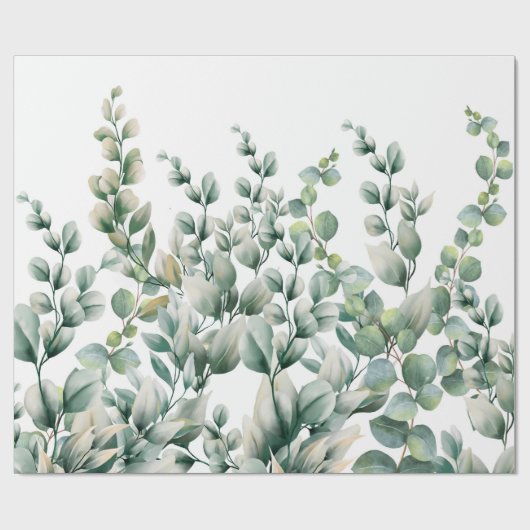 Papier Cadeau Eucalyptus vert (Plat)