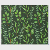 Papier Cadeau Eucalyptus vert foncé (Plat)