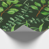 Papier Cadeau Eucalyptus vert foncé (Coin)
