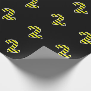 Papier Cadeau Événement audacieux, noir et jaune des rayures 2