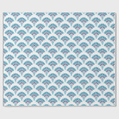Papier Cadeau Éventail à ruches rose et aqua (Plat)