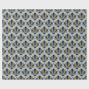 Papier Cadeau Éventail Art Déco en forme de larme Bleu Poudre, N