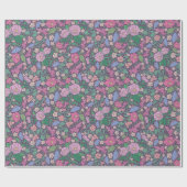 Papier Cadeau Éventails japonais de coquelicots pour la fête des (Plat)