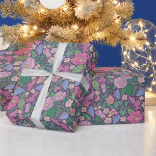 Papier Cadeau Éventails japonais du jardin printanier de la fête