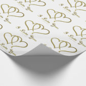 Papier Cadeau Eventré Gold Hearts i Love You (Coin)