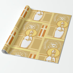 Papier Cadeau Évêque catholique Eucharistie Foi chrétienne