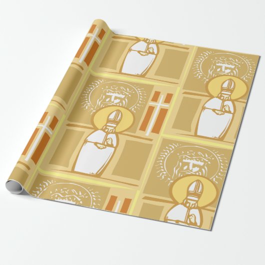 Papier Cadeau Évêque catholique Eucharistie Foi chrétienne (Déroulé)