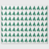 Papier Cadeau Evergreens d'hiver frais (Plat)
